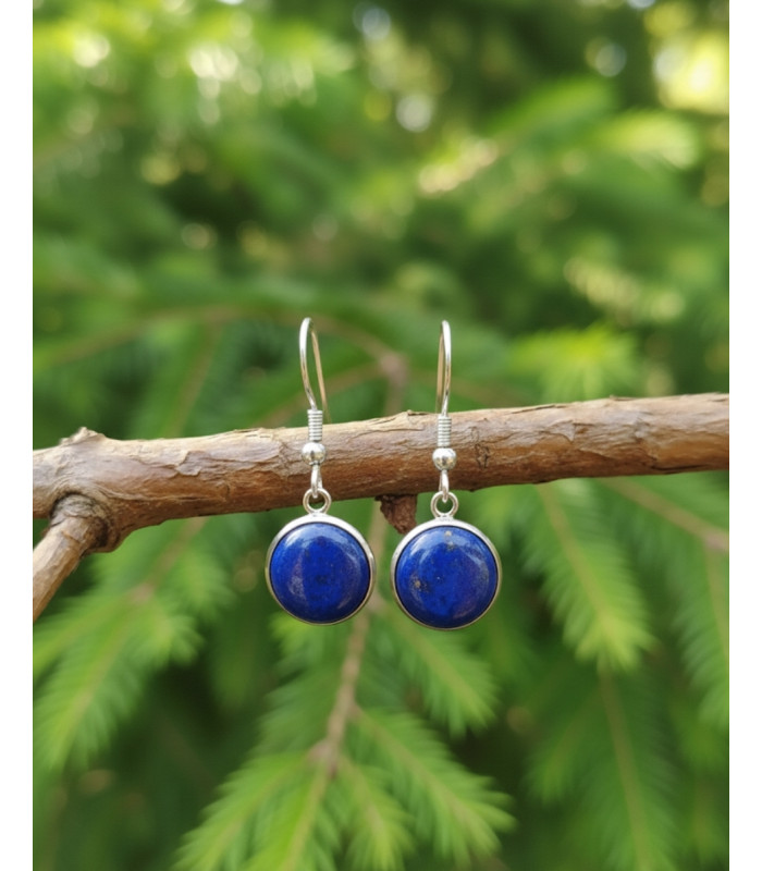 Boucles d'oreilles Rondes en Lapis lazuli