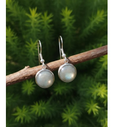 Boucles d'oreilles Rondes Labradorite