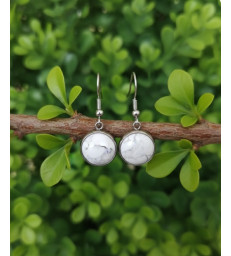 Boucles D'oreilles Rondes en Howlite