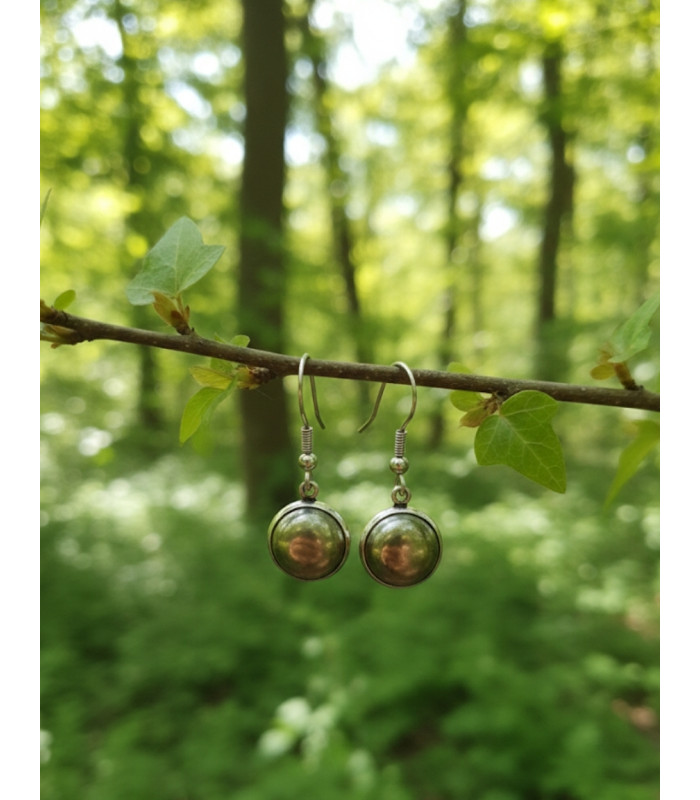 Boucles d'oreilles en Pyrite naturelle