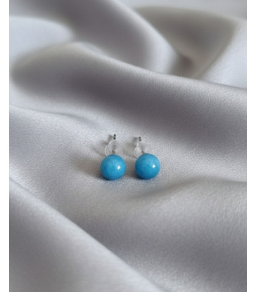 Boucles D'oreilles en Apatite Bleue - Argent Sterling 925