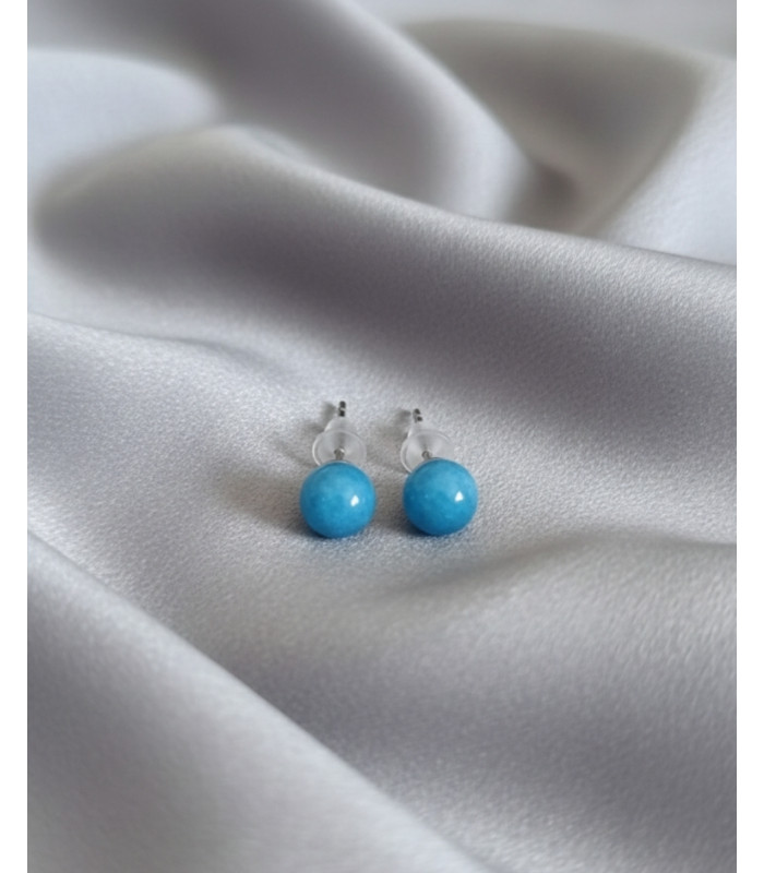 Boucles D'oreilles en Apatite Bleue - Argent Sterling 925