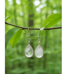 Boucles d'oreilles gouttes d'eau en Cristal de Roche