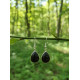 Boucles d'oreilles obsidienne noire