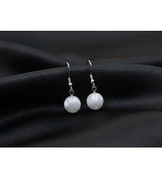 Boucle d'oreille en Sélénite - Argent sterling 925