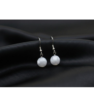 Boucle d'oreille en Sélénite - Argent sterling 925