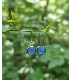 Boucle d'oreille rondes en Cyanite