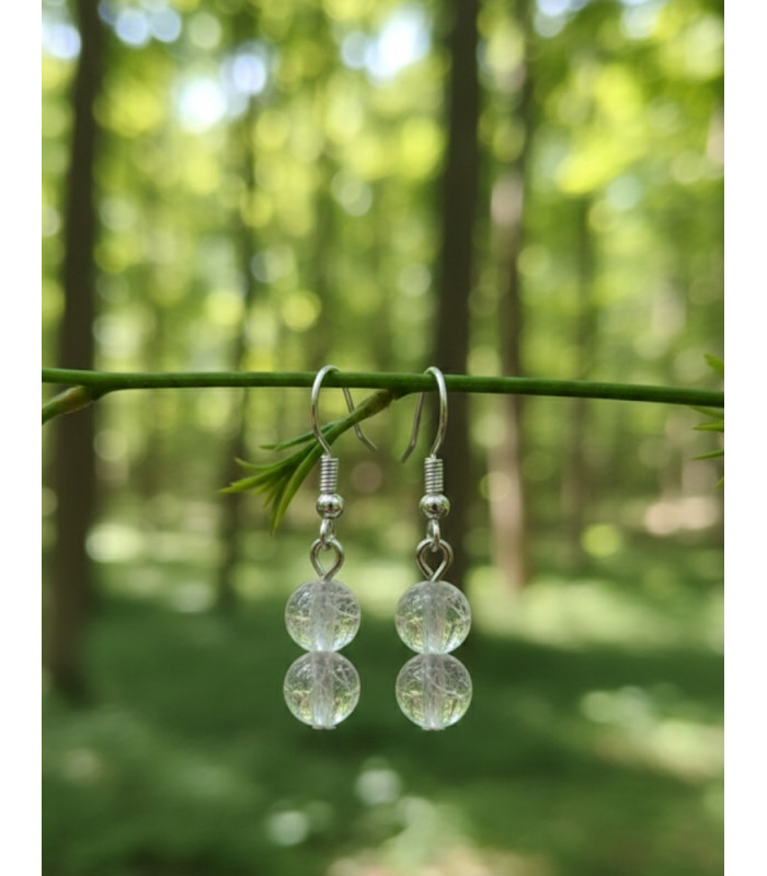 Boucles d'oreilles en Cristal de Roche - Argent sterling 925
