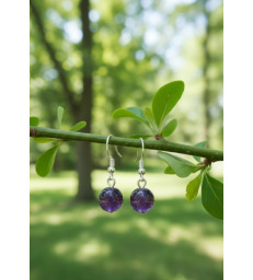 Boucles d'oreilles en Améthyste Argent sterling 925