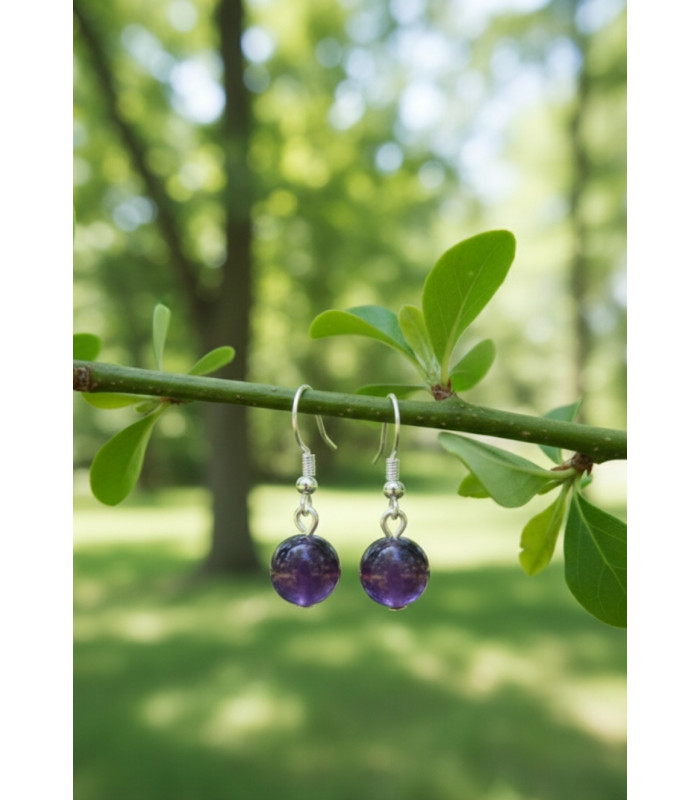 Boucles d'oreilles en Améthyste