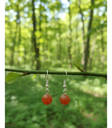 Boucles d'oreilles en Cornaline Argent sterling 925