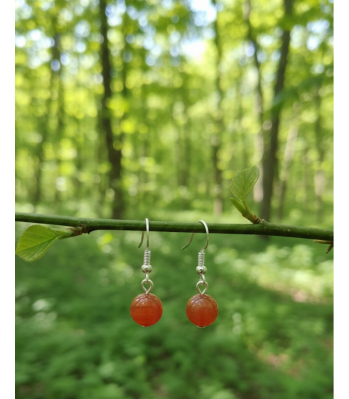 Boucles d'oreilles en Cornaline Argent sterling 925