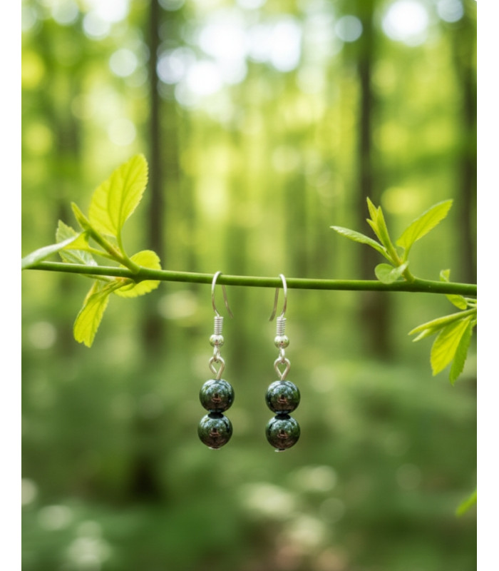 Boucles d'oreilles en Hématite Argent sterling 925