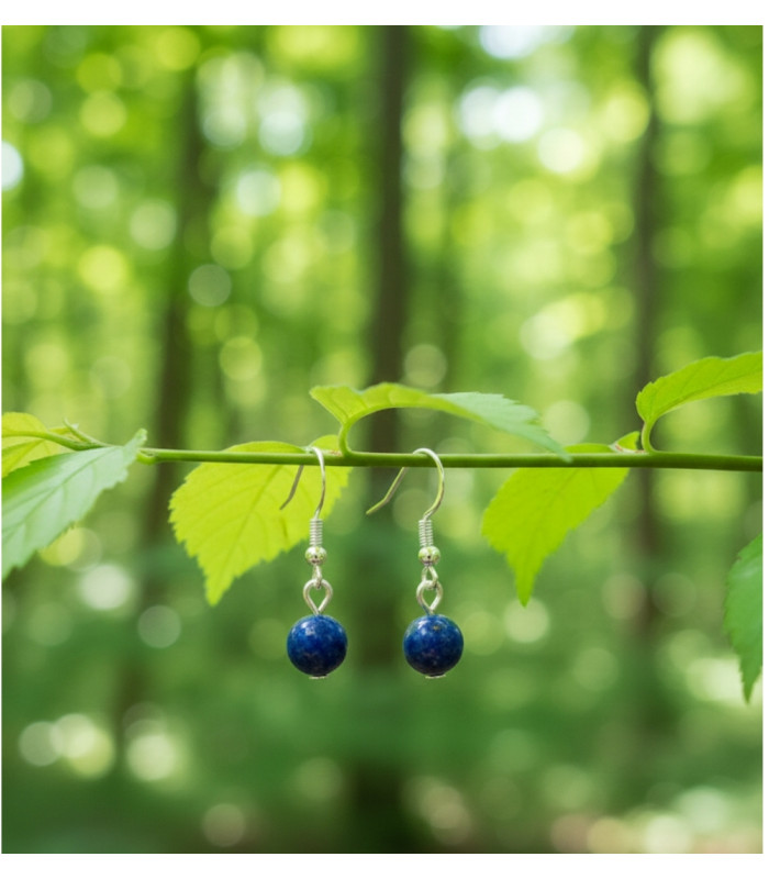 Boucles d'oreilles goutte d'eau en pierre naturelle Lapis lazuli
