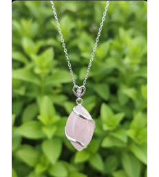 Pendentif Quartz Rose