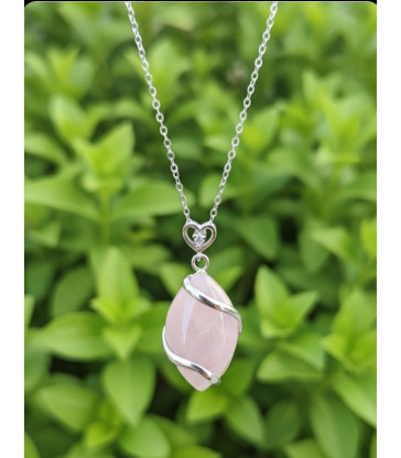 Collier & Pendentif Quartz Rose