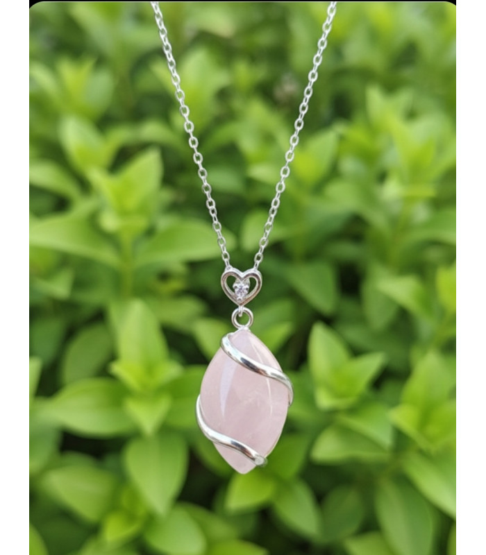 Collier & Pendentif Quartz Rose