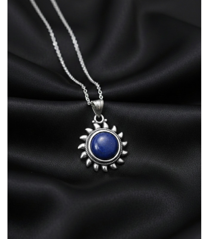 Pendentif soleil Lapis Lazuli - argent 925