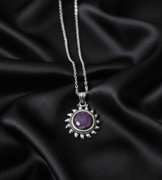 Pendentif Soleil en Améthyste Argent 925