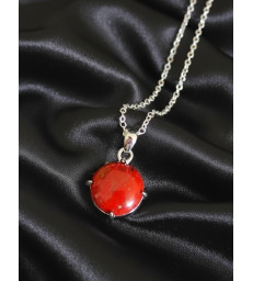 Pendentif en Jaspe Rouge Argent 925
