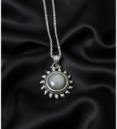 Pendentif Soleil en Pierre Labradorite Argent 925