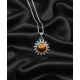 Pendentif " Soleil " en  Oeil de Tigre - Argent 925