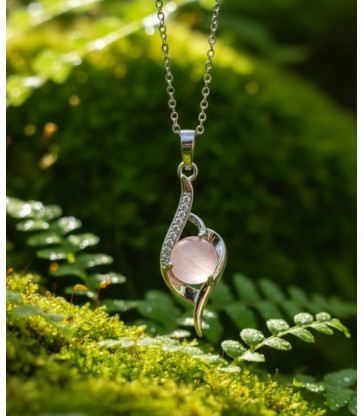 Collier & Pendentif Quartz Rose