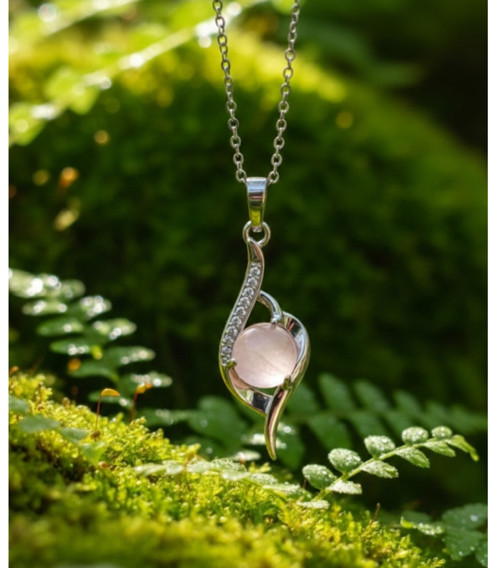 Collier & Pendentif Quartz Rose