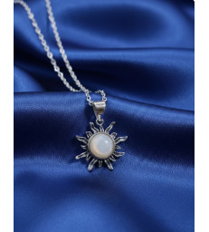 Pendentif soleil en pierre de lune - argent 925