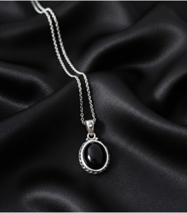 Pendentif Obsidienne noire Argent 925