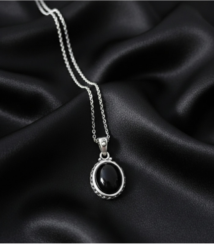 Pendentif Obsidienne noire Argent 925