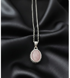 Pendentif Quartz Rose en Argent 925