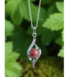 Pendentif jaspe rouge
