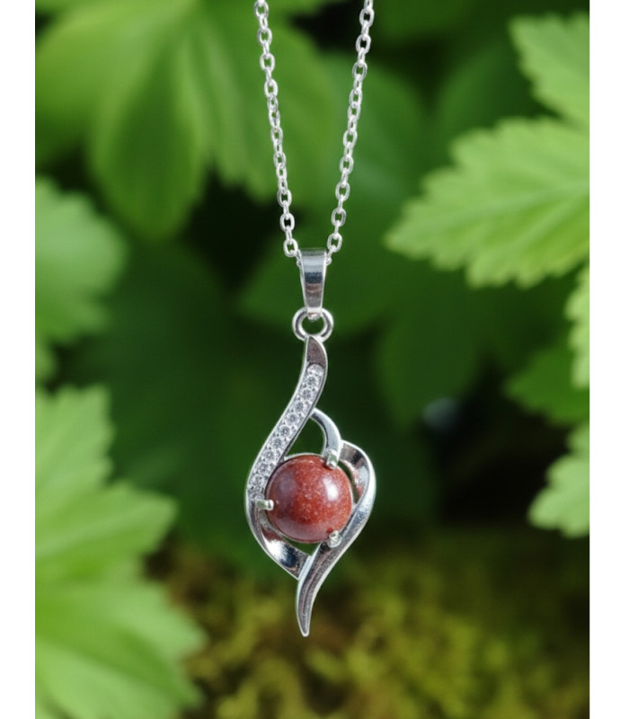 Pendentif jaspe rouge