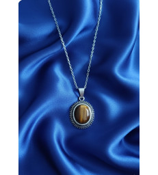 Pendentif Oeil de tigre en argent 925