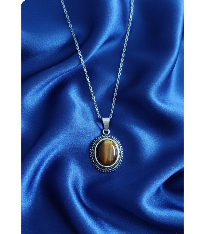 Pendentif Oeil de tigre en argent 925