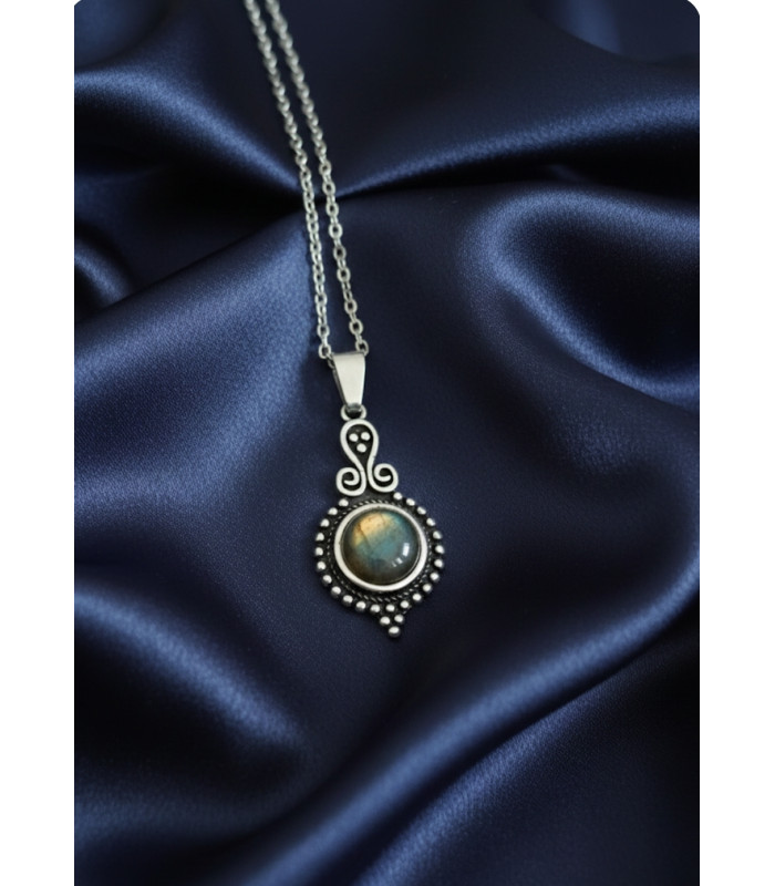 Pendentif labradorite en argent 925