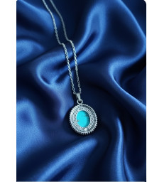 Pendentif en pierre turquoise en argent 925