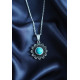Pendentif en pierre turquoise en argent 925