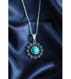 Pendentif en pierre turquoise en argent 925