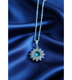 Pendentif en pierre turquoise en argent 925