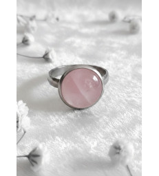 Bague en Quartz rose Ajustable