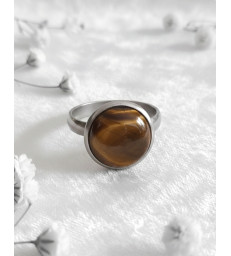 Bague en Oeil de Tigre Ajustable