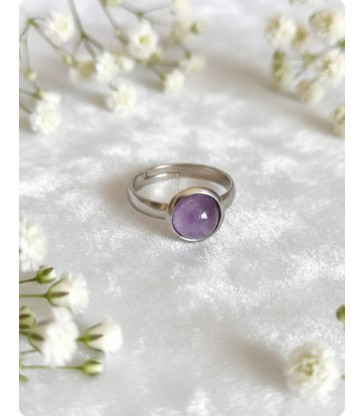 Bague en Améthyste Ajustable