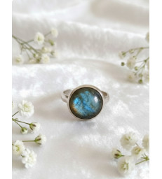 Bague " Protection " en Labradorite - Ajustable