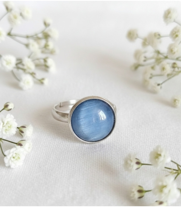 Bague en Cyanite Bleue Ajustable