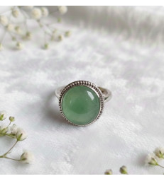 Bague Aventurine Verte Ajustable Argent 925