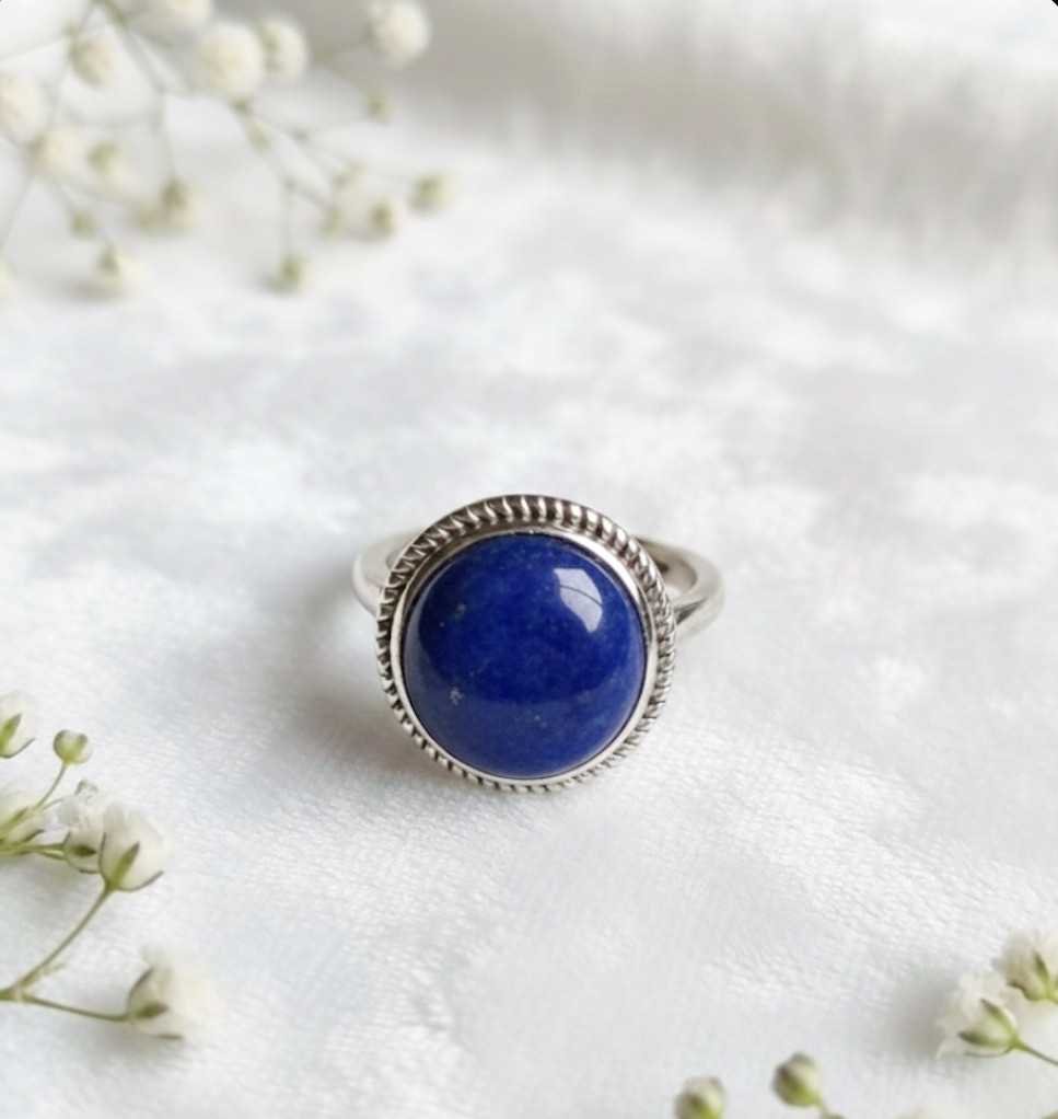 Bague Argent Massif 925 Avec Lapis-lazuli – Fabrication Française (occasion)