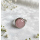 Bague Quartz Rose Ajustable Argent 925