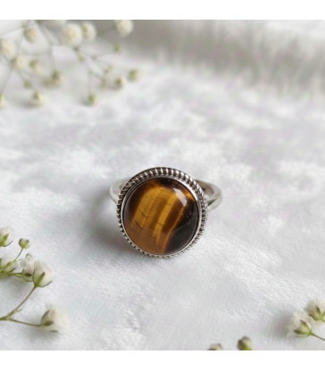 Bague Oeil de Tigre Ajustable Argent 925s